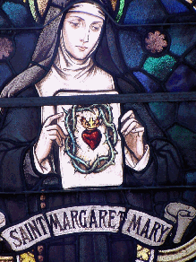 stained glass depiction of st. margaret mary