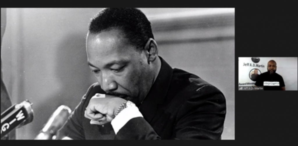 screenshot from the presentation showing Martin Luther King