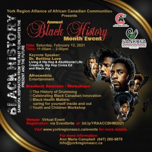 York Region Alliance of African Canadian Communities Black History Month Event