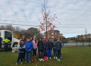 St. Brendan CES plants a red maple “tree of hope” for Canada 150