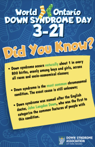 World Down Syndrome Day is March 21