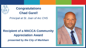 Congratulations Chad Garel(Principal) on winning MACCA Award 