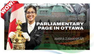 Former Student Trustee Serves as Parliamentary Page in Ottawa