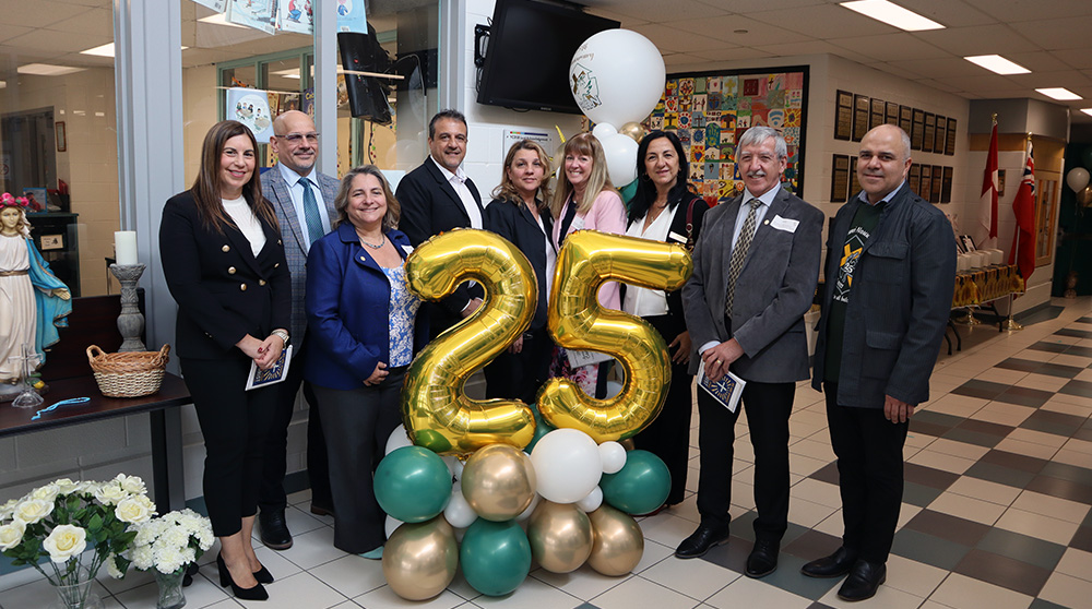 Trustees and administration of the YCDSB gather for a group photo for the 25th anniversary of Father Henri J.M. Nouwen