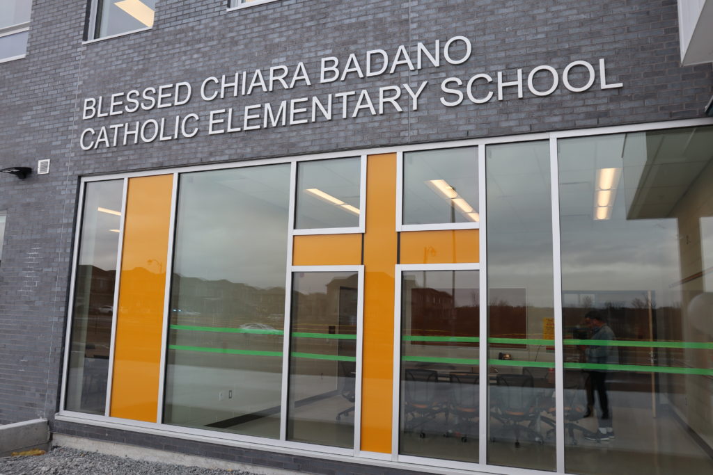 The entrance to Blessed Chiara Badano CES.