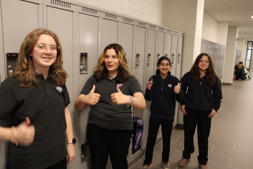 St. Katharine Drexel CHS students check out their new lockers.