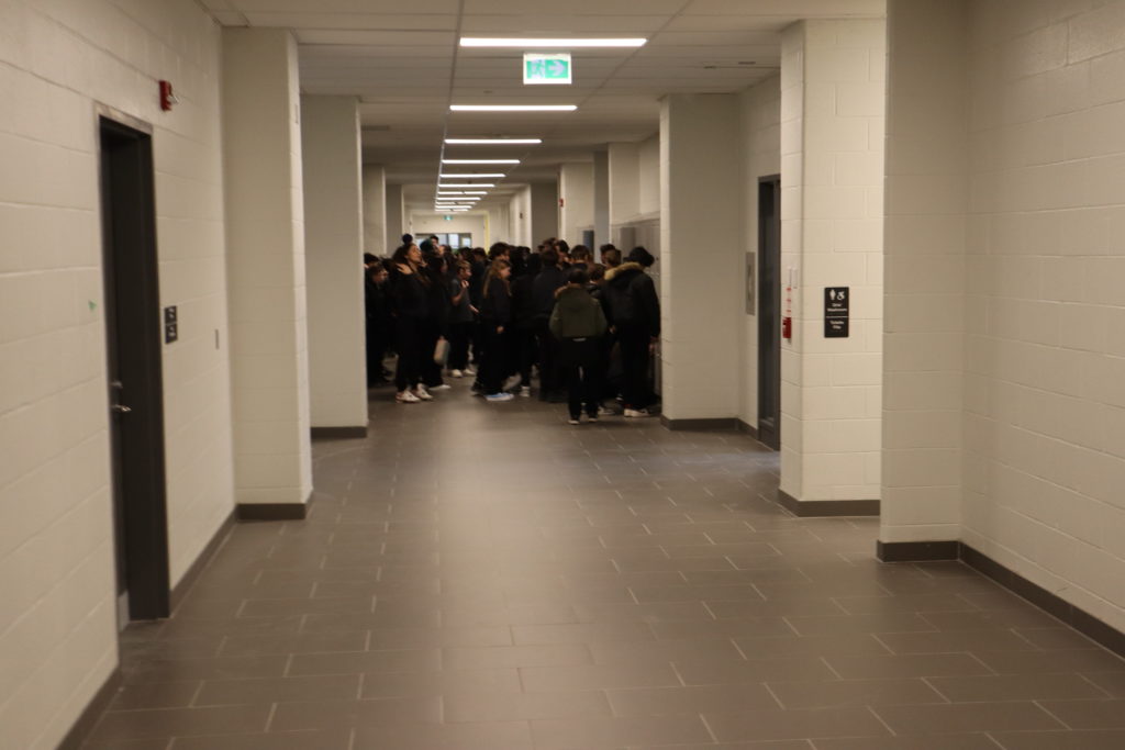 Busy hallways in St. Katharine Drexel CHS.