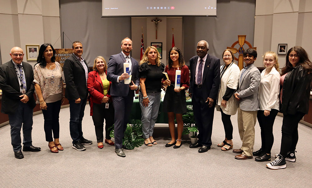 York Catholic District School Board Commissioning of Superintendent of Human Resources Brandon Pageau and Senior Student Trustee Amira Zamanifar