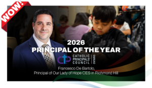 YCDSB Principal Wins ‘Principal of the Year’ Award