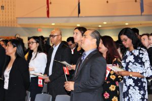 Father Michael McGivney welcomes 54 new Canadian citizens from 18 countries at citizenship ceremony
