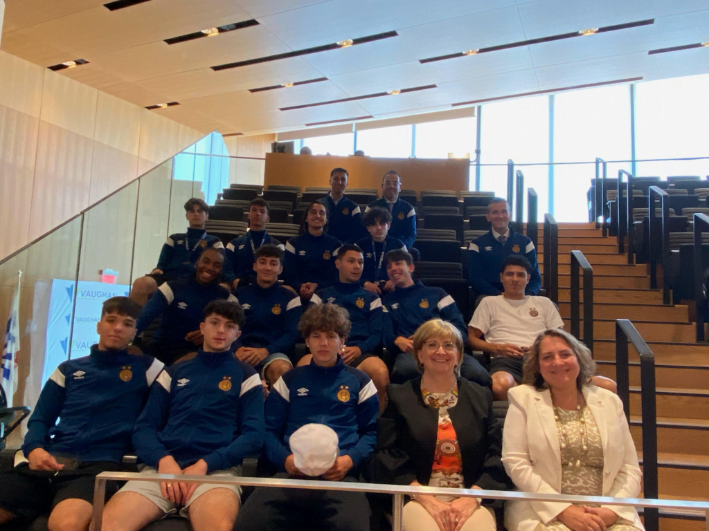 Holy Cross OFSAA Soccer team at Vaughan City Hall